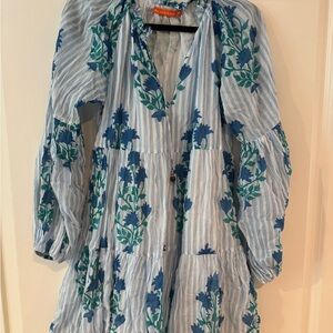 Oliphant Blue and Green Floral Dress